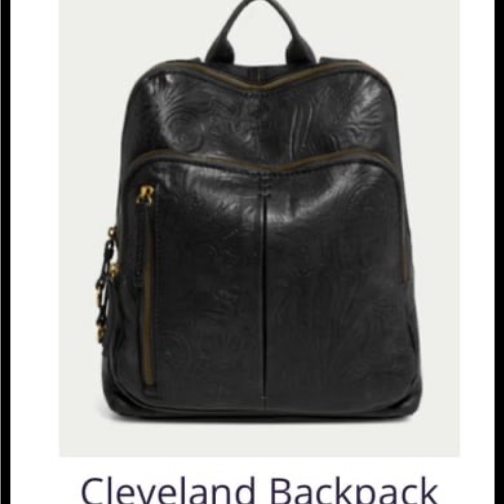 American Leather Co. embossed “Cleveland” style backpack - Picture 2 of 12